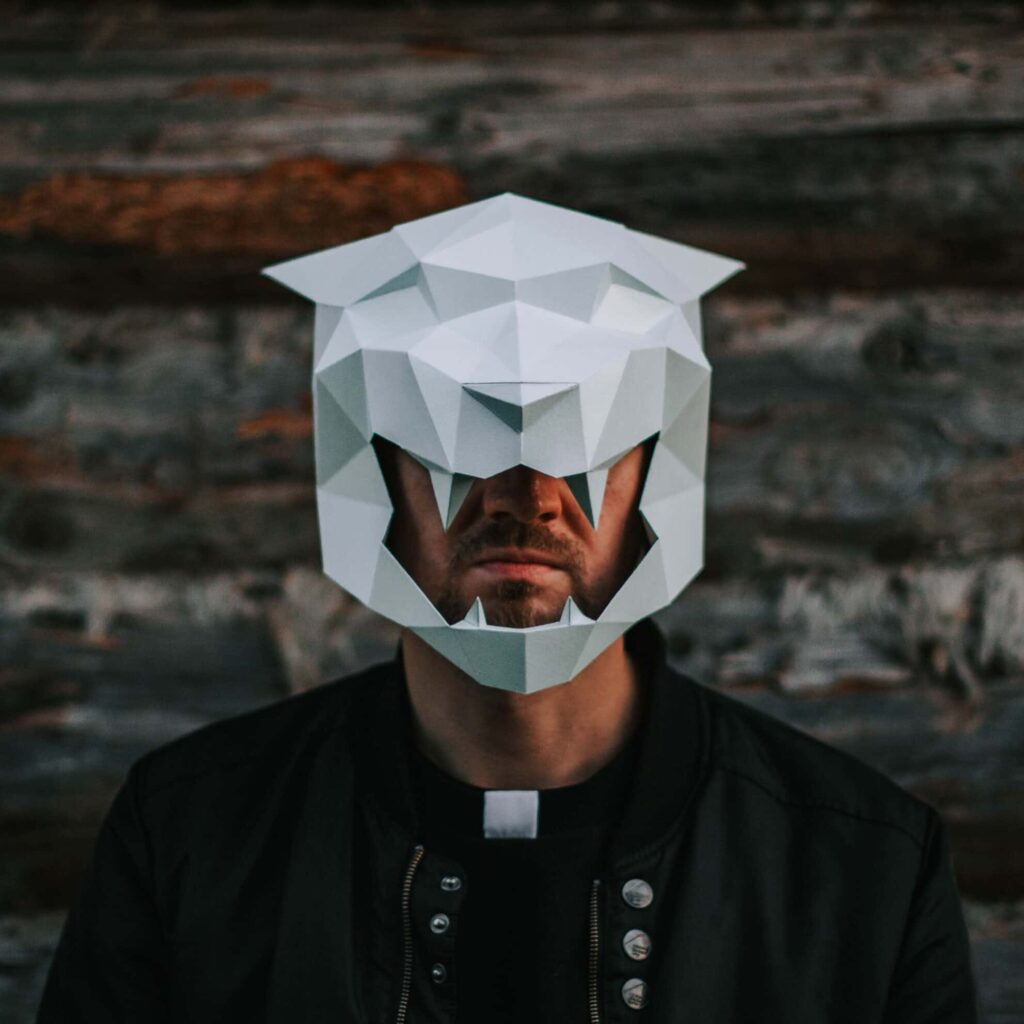 Papercraft tiger mask in 3D origami Papercraft tiger mask in 3D origami