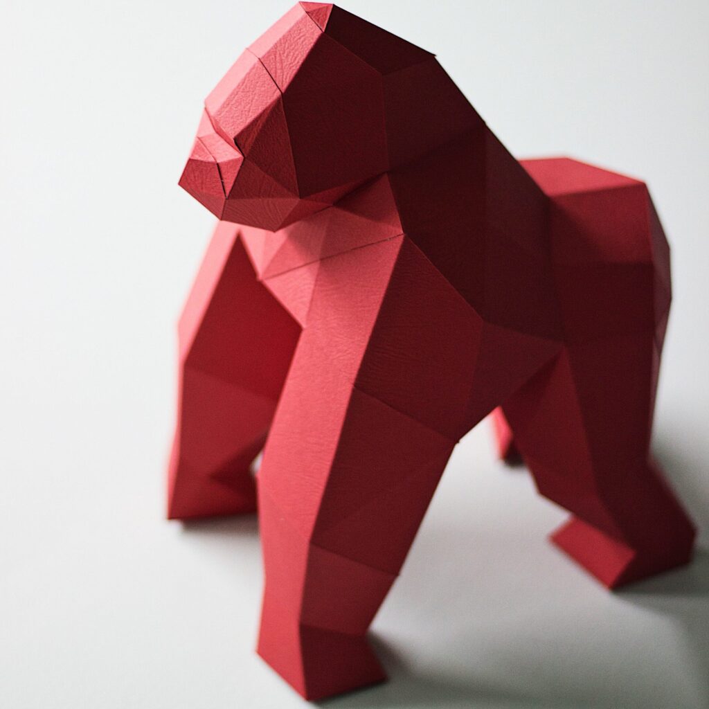 Papercraft gorilla in 3D origami Papercraft gorilla in 3D origami
