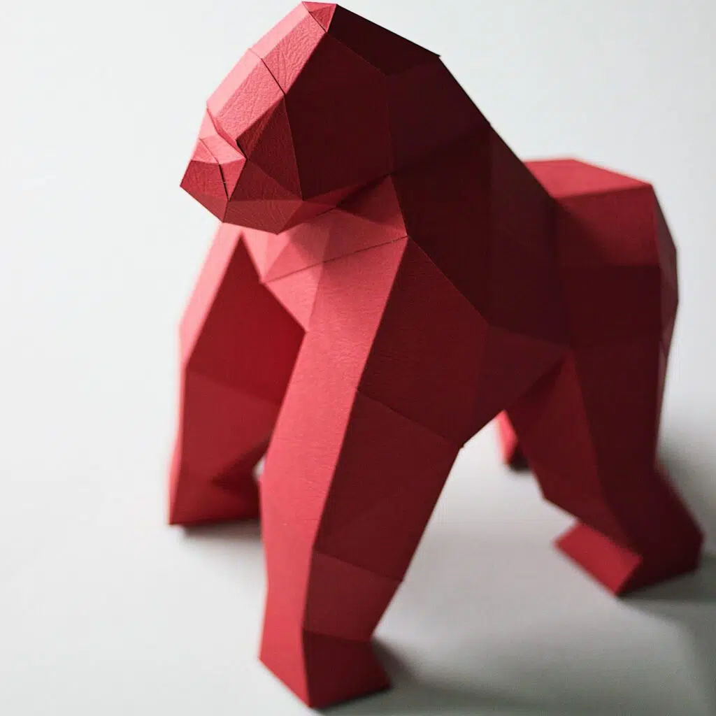 Papercraft kleiner Gorilla als 3D-Origami