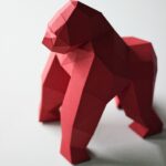 Papercraft de petit gorille en origami 3D