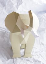 Papercraft elephant in 3D origami