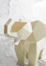 Papercraft elephant in 3D origami
