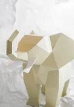 Papercraft olifant in 3D origami, weergave 5