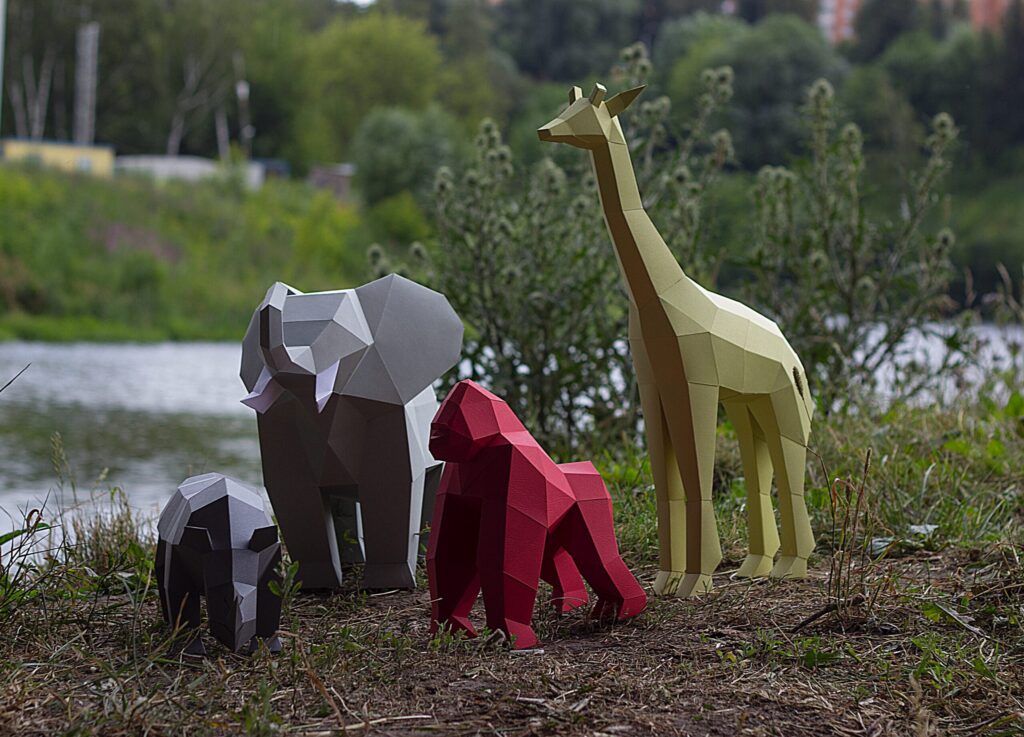 African Animals 3D Origami Papercraft – 4‑in‑1 Bundle
