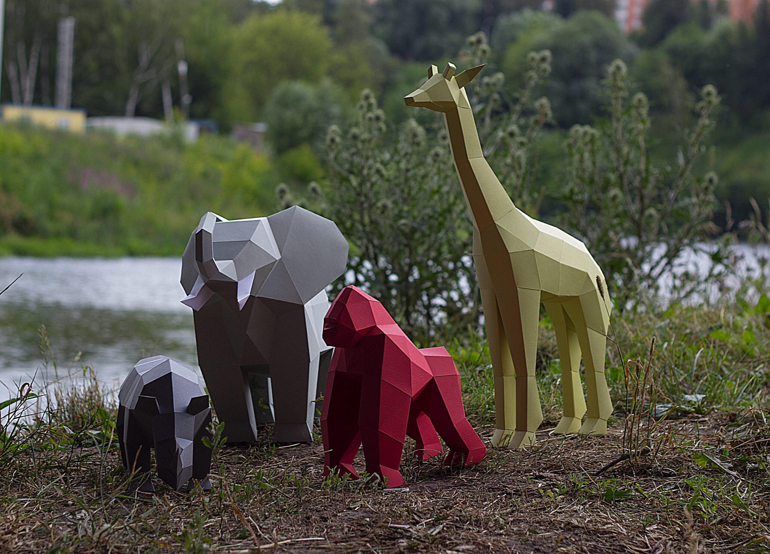 Papercraft animaux d'Afrique en origami 3D - Pack 4-en-1 Papercraft animaux d'Afrique en origami 3D - Pack 4-en-1