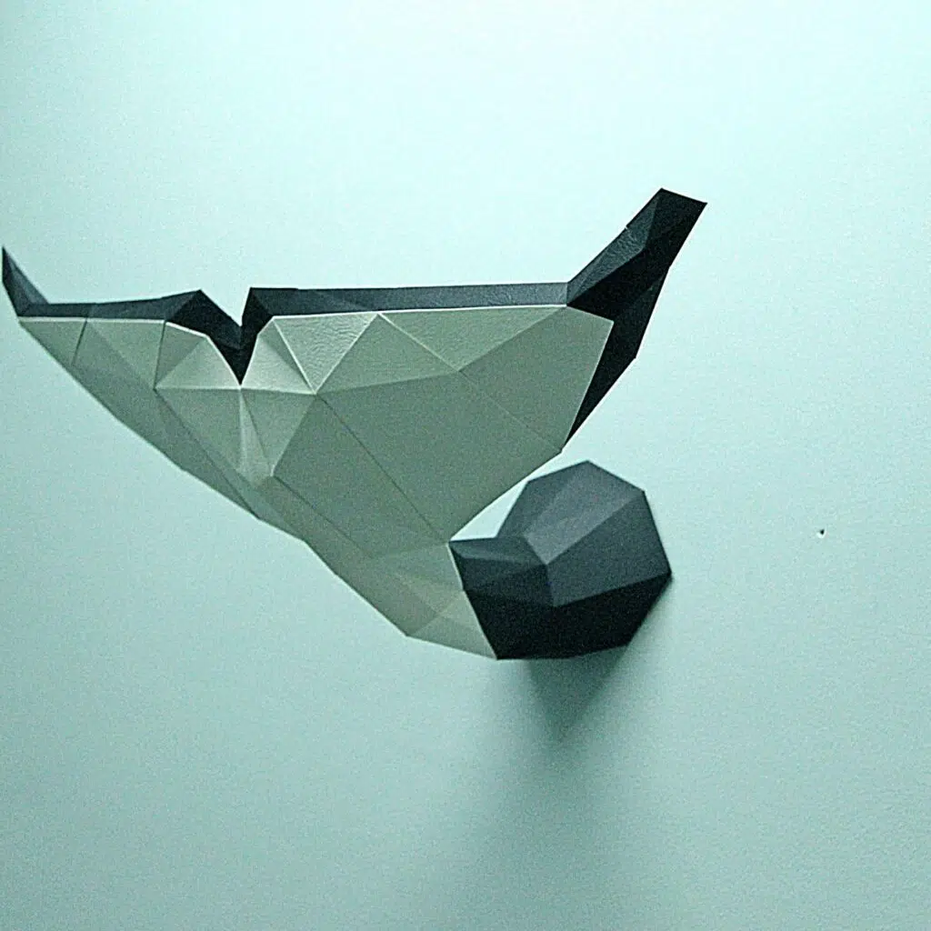 3D origami orca tail papercraft