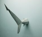 Papercraft de cauda de peixe em origami 3D