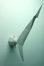 Papercraft de cauda de peixe em origami 3D