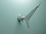 Papercraft de cauda de peixe em origami 3D