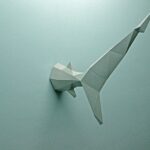 Papercraft de cauda de tubarão em origami