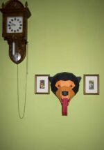 Papercraft de cabeza de oso malayo en origami