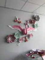 Kit de múltiples flamencos rosas en origami 3D