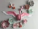 Kit de múltiples flamencos rosas en origami 3D