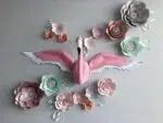 Kit de múltiples flamencos rosas en origami 3D