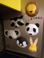 Pacchetto di carta 3D con cuccioli di animali: panda, coniglio, leone, pinguino e altro ancora