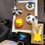 Pacchetto di carta 3D con cuccioli di animali: panda, coniglio, leone, pinguino e altro ancora