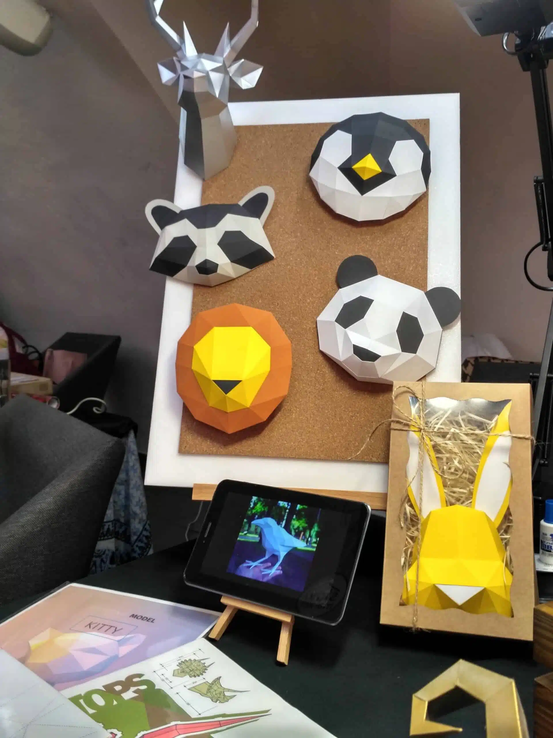 Pakket 3D dierenbaby’s in origami, weergave 4