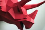 Papercraft de dinossauros em origami 3D