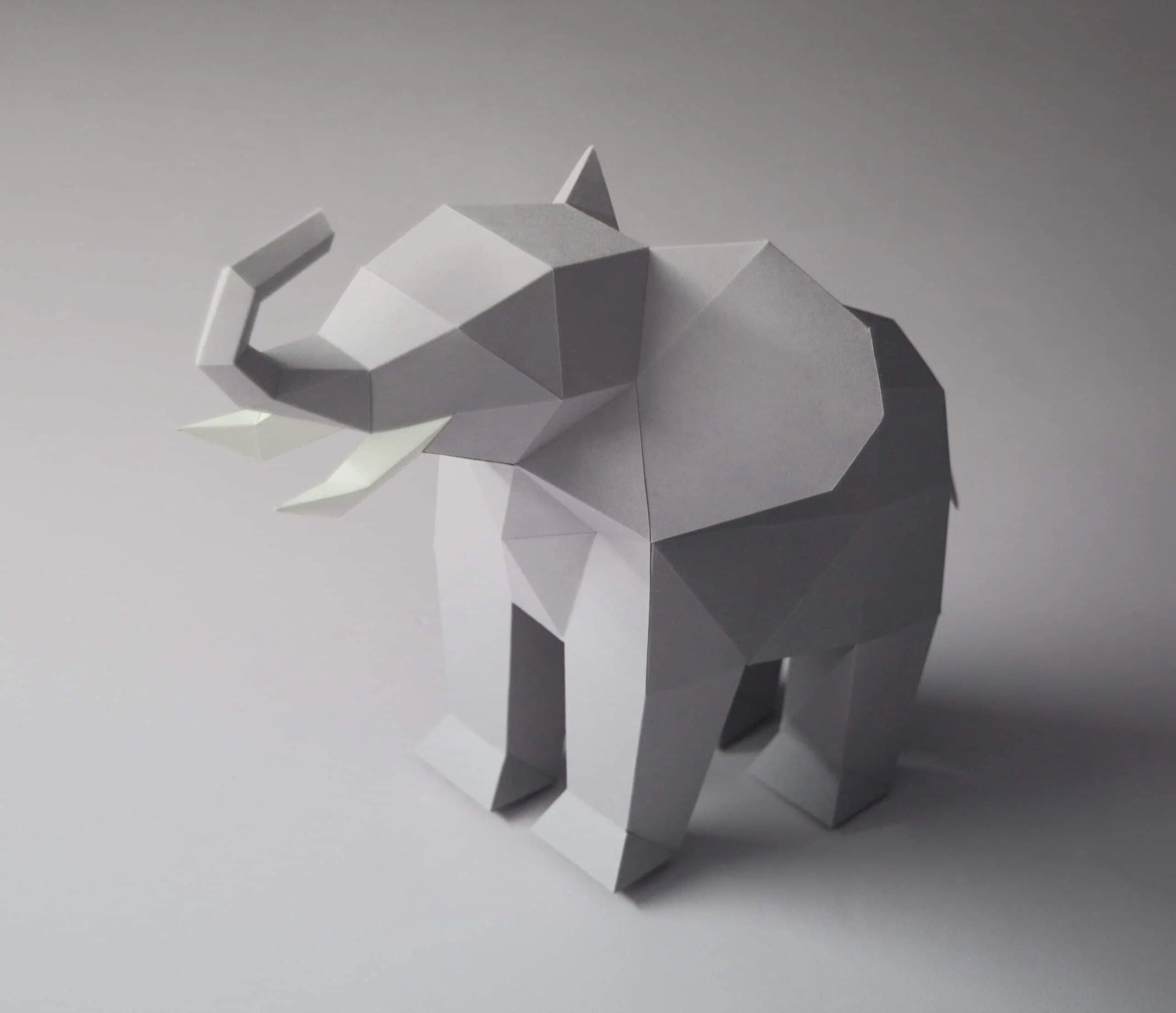 Papercraft olifant in 3D origami, weergave 15