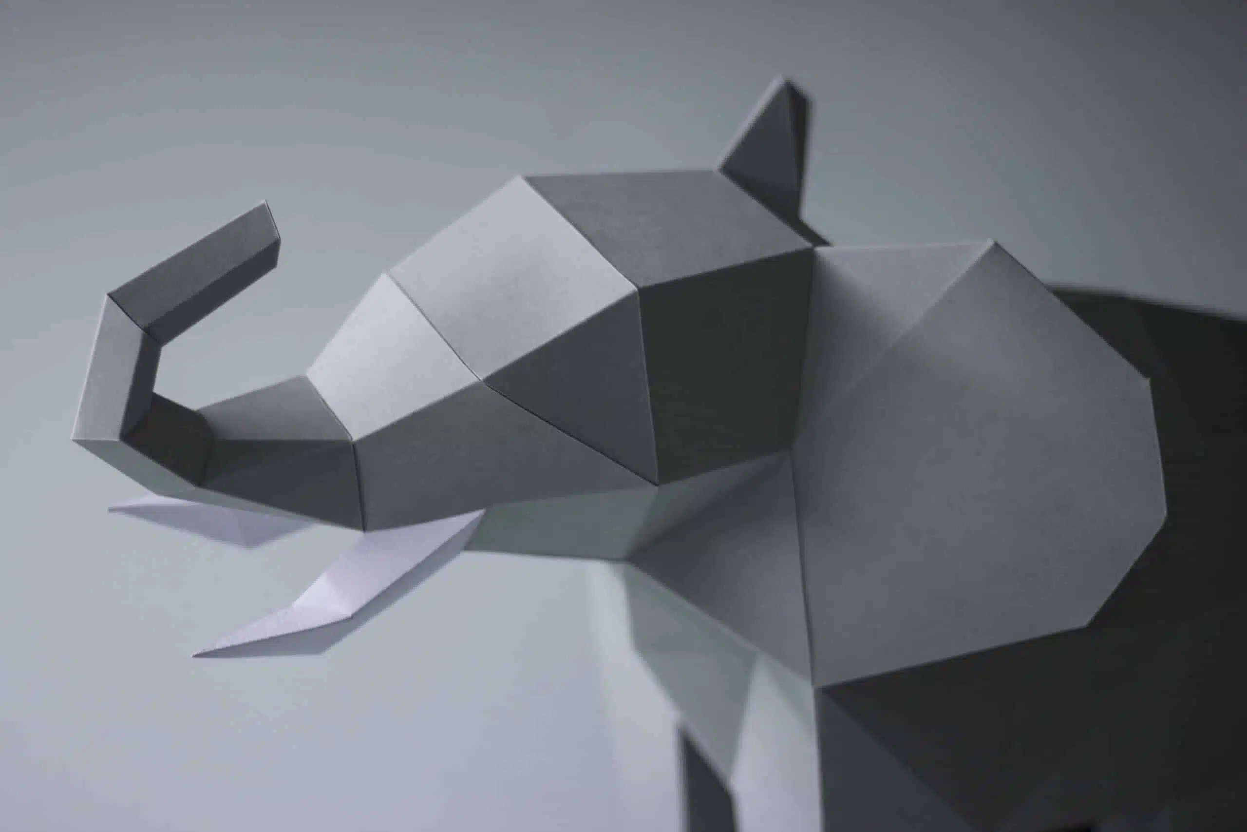 Papercraft olifant in 3D origami, weergave 13