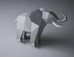 Papercraft olifant in 3D origami, weergave 6