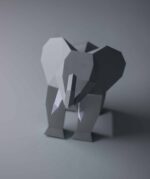 Papercraft elephant in 3D origami