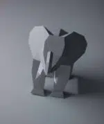 Papercraft olifant in 3D origami, weergave 8