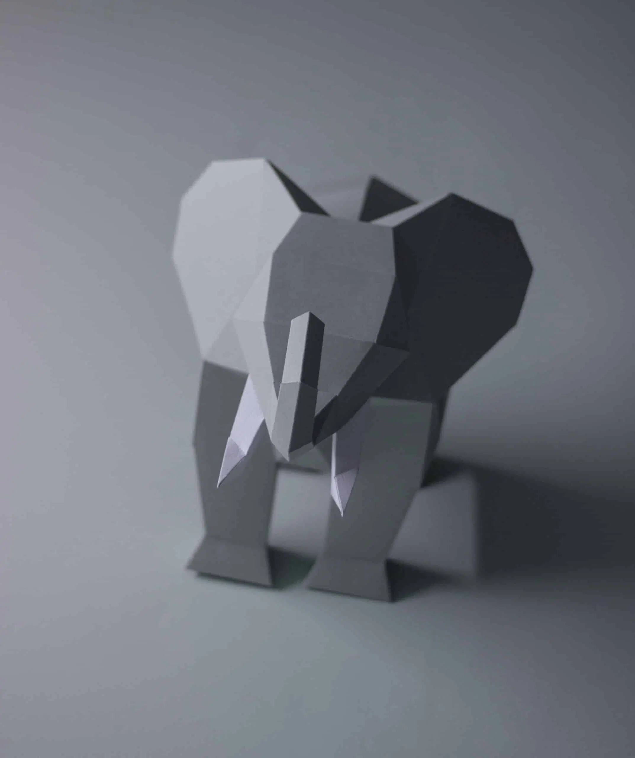Papercraft olifant in 3D origami, weergave 8