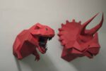 Papercraft de dinossauros em origami 3D