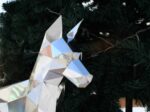 Papercraft of doberman in origami