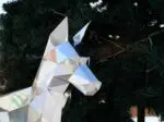 Papercraft doberman noir et feu en origami 3D