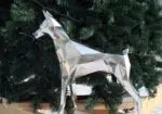 Papercraft of doberman in origami