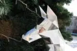 Papercraft doberman noir et feu en origami 3D