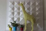 Papercraft African giraffe in 3D origami
