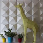 Papercraft African giraffe in 3D origami