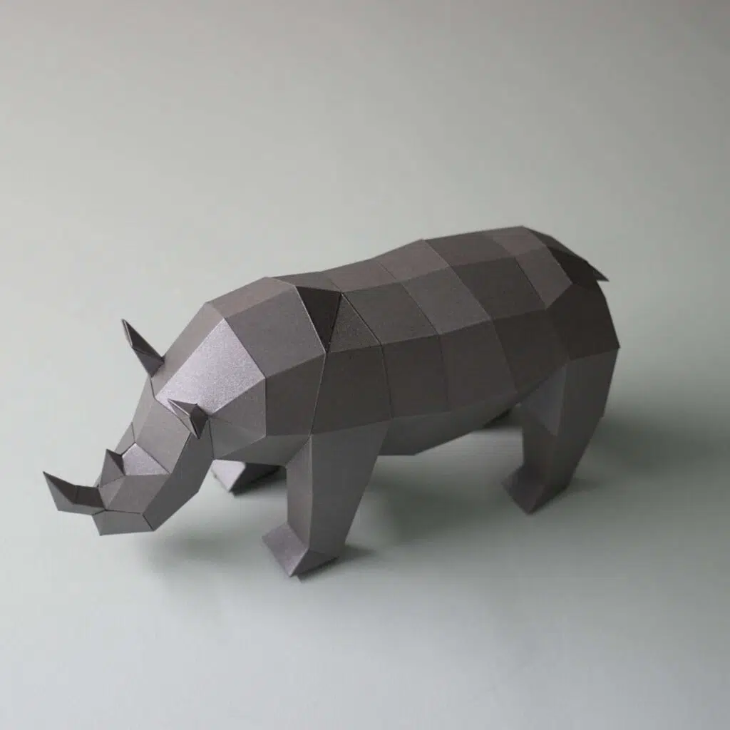 Papercraft kleines afrikanisches Nashorn als 3D-Origami