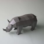 Papercraft di rinoceronte in origami 3D
