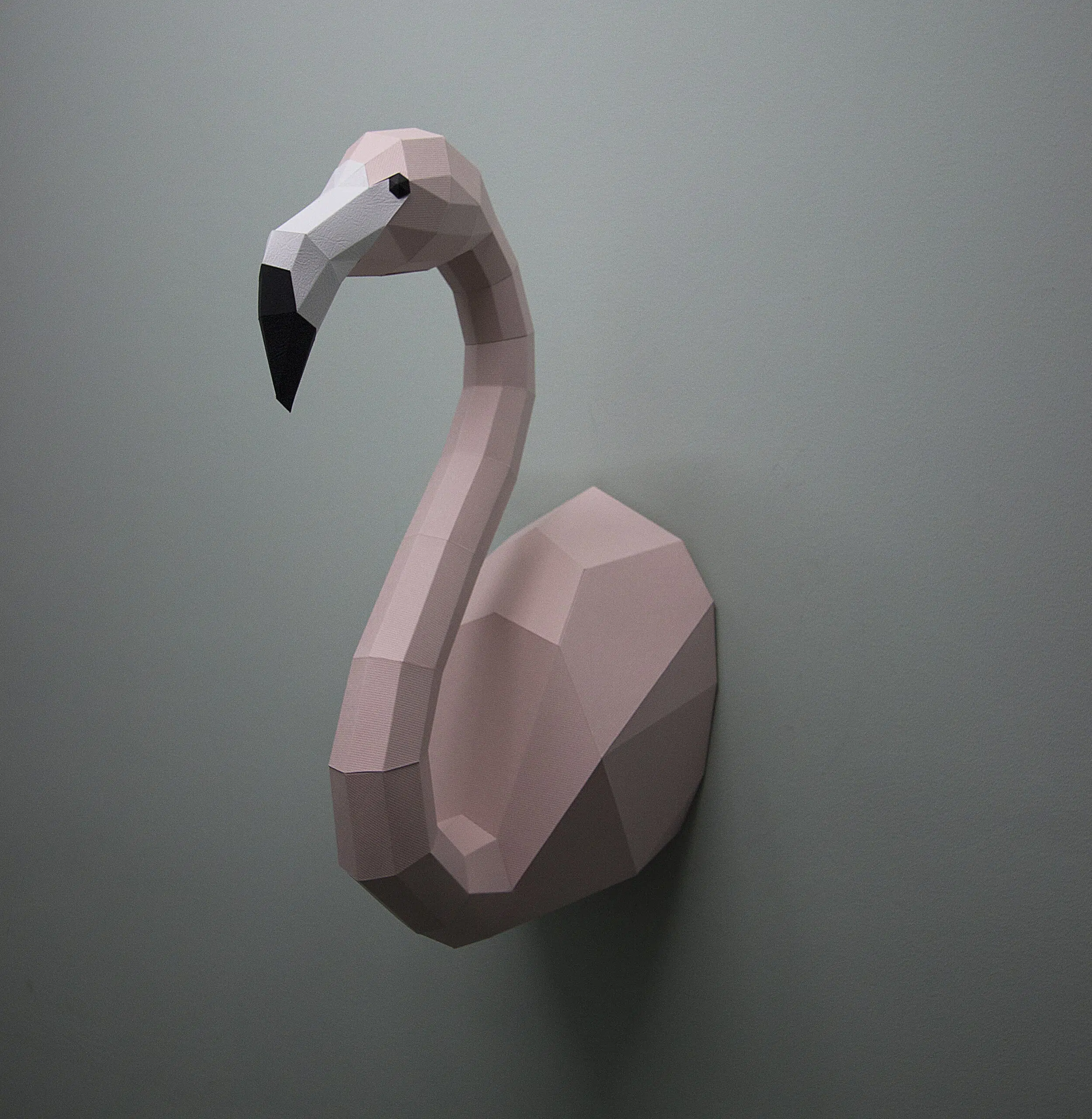Flamingo papercraft muursculptuur, weergave 7