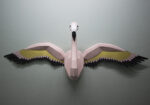 Papercraft mehrere Flamingos in 3D-Origami