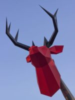 Papercraft Hirschkopf im Origami