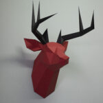Papercraft Hirschkopf im Origami