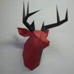 3D Origami hertengewei - papercraft model, weergave 9