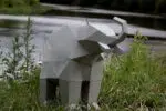 Papercraft olifant in 3D origami, weergave 25