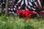 Papercraft T-Rex dinosaur in 3D origami paper
