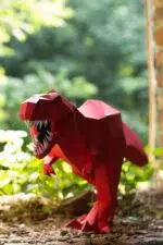 Papercraft T-Rex dinosaur in 3D origami paper
