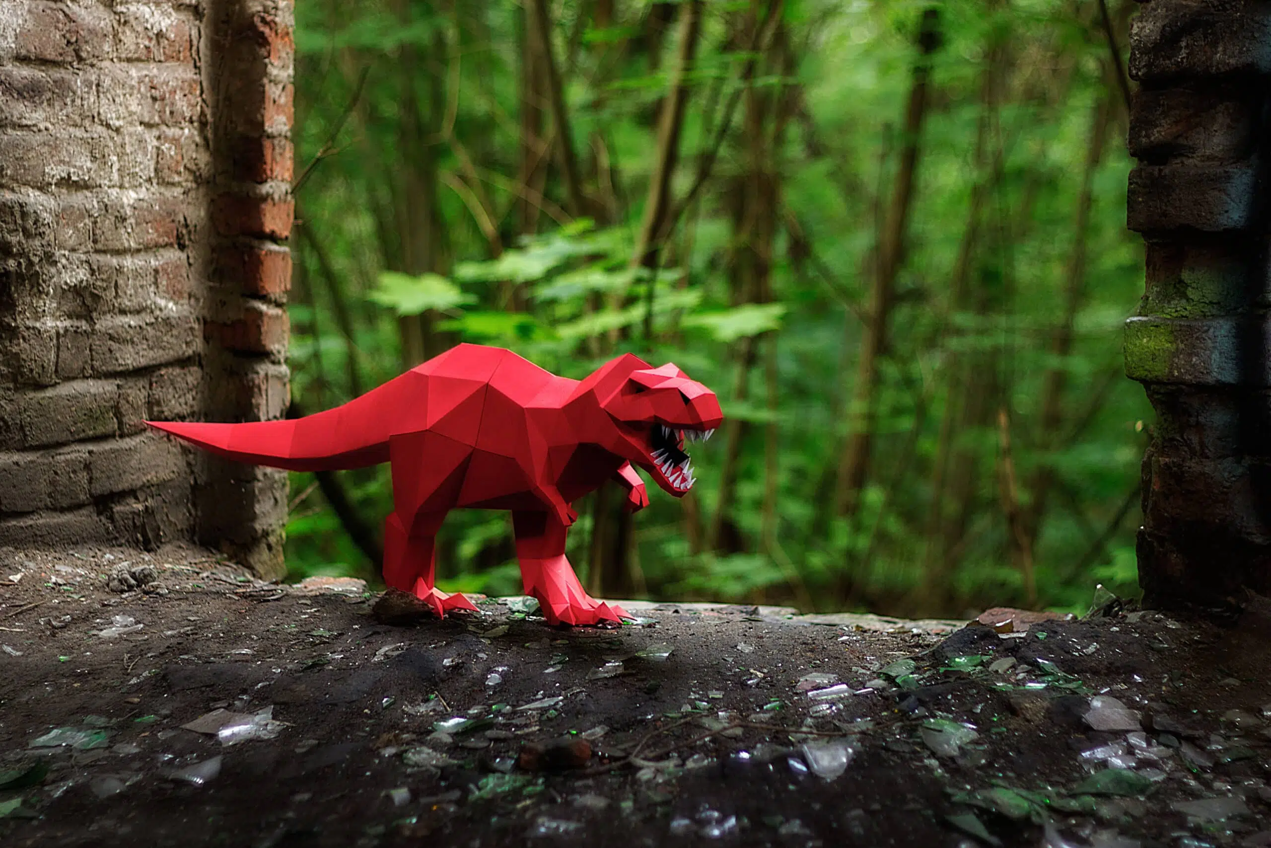 Papercraft T-Rex Tyrannosaurus 3D origami, weergave 13