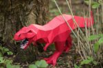 Papercraft T-Rex dinosaur in 3D origami paper