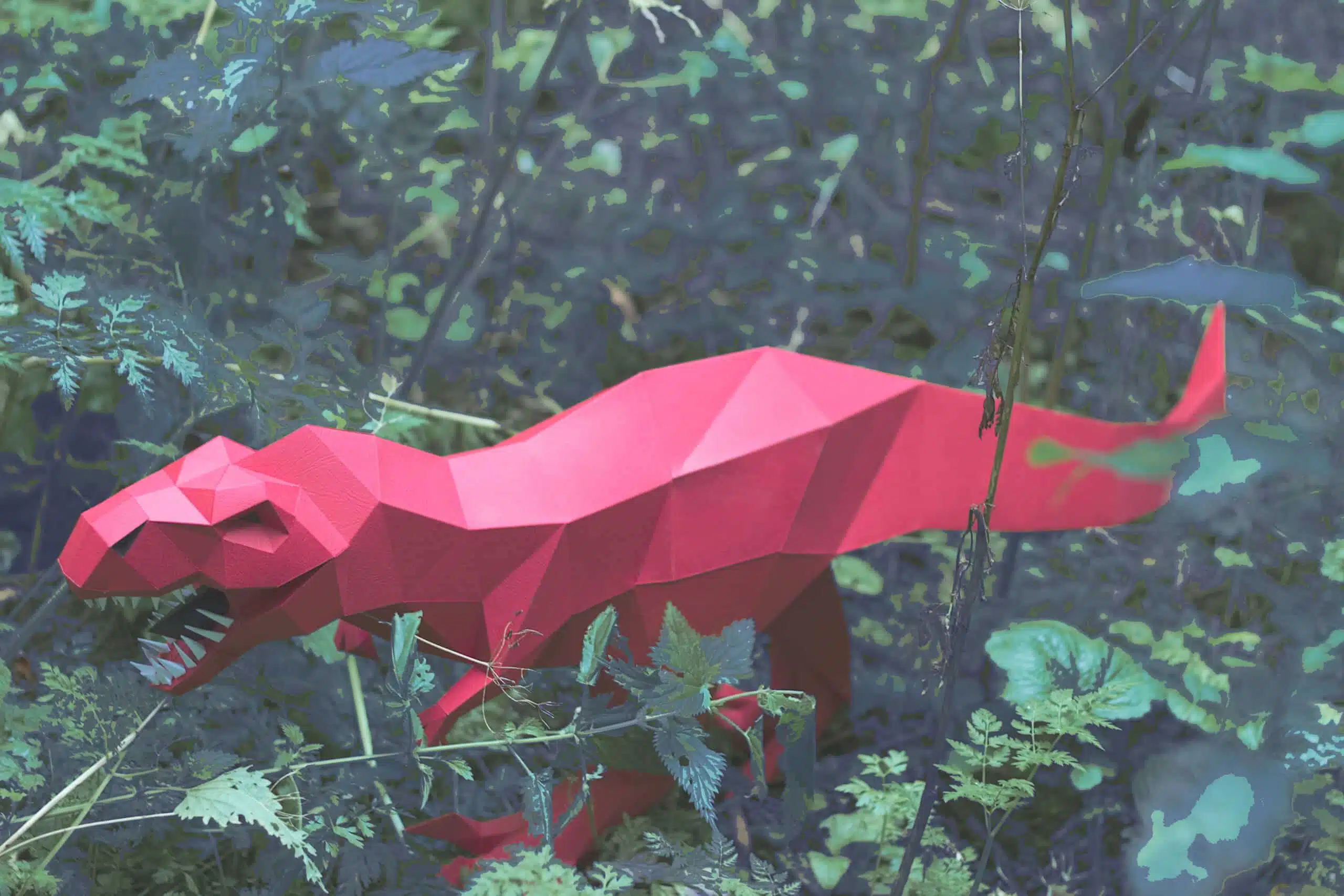 Papercraft T-Rex Tyrannosaurus 3D origami, weergave 17