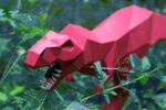 Papercraft T-Rex dinosaur in 3D origami paper