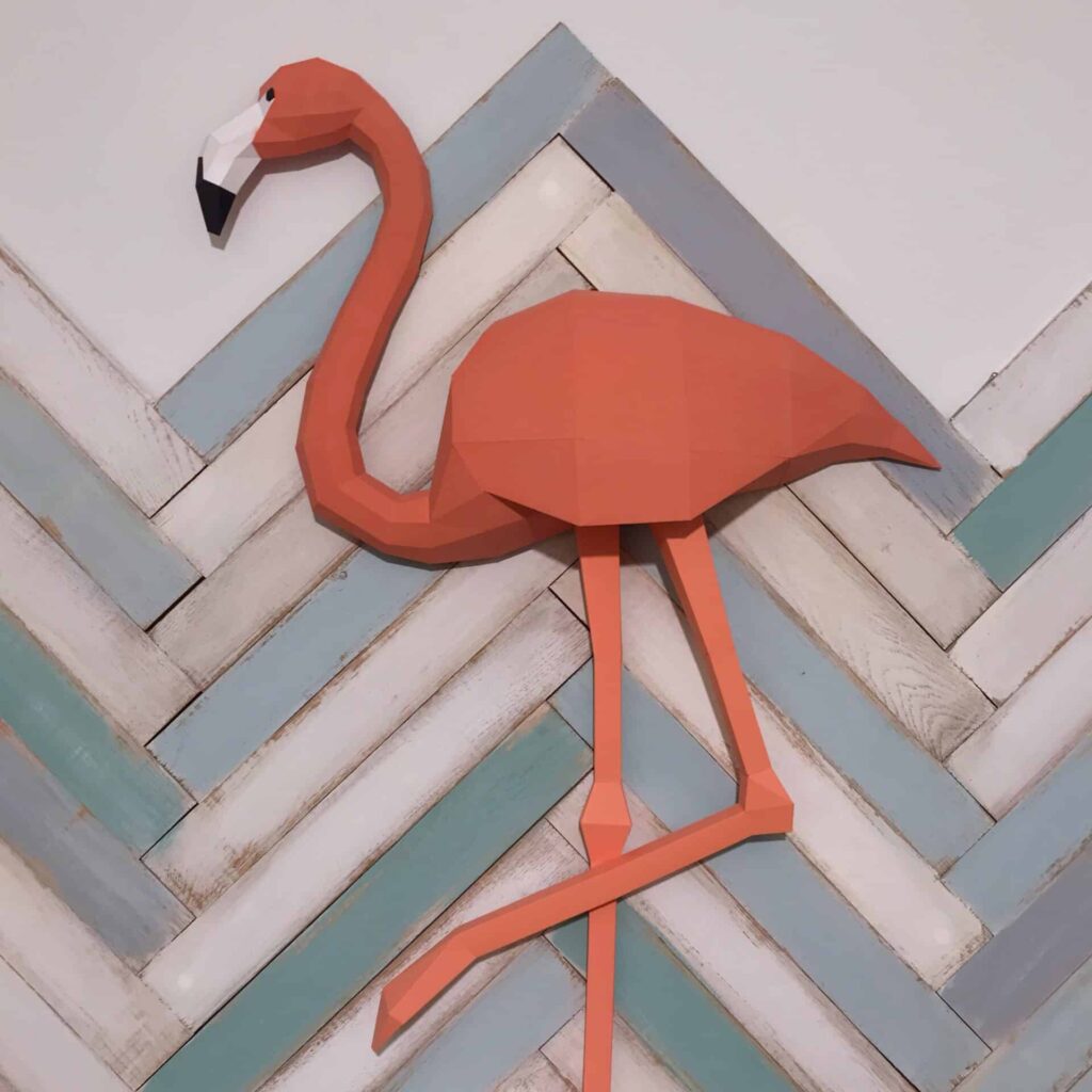 Papercraft de flamant rose en origami 3D Papercraft de flamant rose en origami 3D
